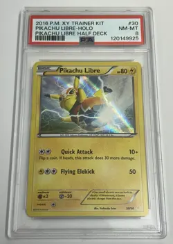 2016 Pokemon Pikachu Libre Holo Half Deck XY Promo #30 PSA 8 NM-MT - Image 1