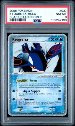 PSA 8 Kyogre EX 037 Holo Pokemon Black Star Promo 2006 Vintage Tin Promo - Image 1