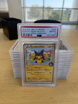 PSA 8 Poncho-wearing Pikachu -203/XY-P 203/XY-P XY-P: Xy Promos Holo (Japanese) - Image 1