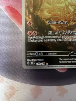 Pokemon TCG Obsidian Flames Ninetails Illustration Rare Holo Card 199/197 NM - Image 3
