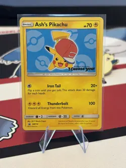 Ash's Pikachu SM114 - I Choose You Stamped Black Star Promo Pokemon TCG Card - Image 1