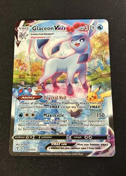 Pokemon Glaceon VMAX Secret Rare 209/203 Evolving Skies Holo Card English - Image 1