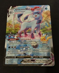 Pokemon Glaceon VMAX Secret Rare 209/203 Evolving Skies Holo Card English - Image 2