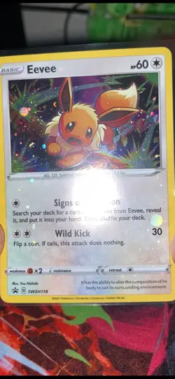 Eevee SWSH118 SWSH: Sword & Shield Promo Cards Holo *HOLO BLEED & SWIRL !!! - Image 4
