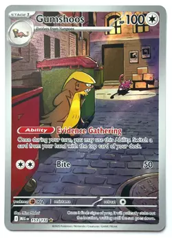 Gumshoos 153/132 - Pokemon TCG - Mega Evolution Illustration Rare Holo - M/NM - Image 1