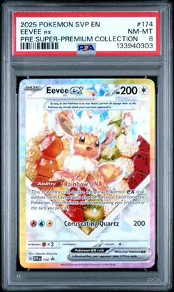 PSA 8 EEVEE EX 2025 POKEMON SVP EN-SV PRISMATIC EVOLUTIONS BLACK STAR PROMO #174 - Image 1