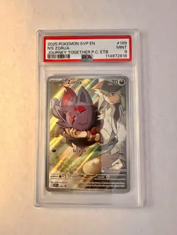 N's Zorua 189 Pokemon Center PSA 9 2025 Pokemon Journey Together P.C. ETB Promo - Image 1