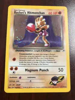 Pokemon Rocket's Hitmonchan 11/132 Gym Heroes Holofoil - MP - Image 1