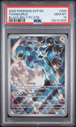 Thundurus Black Bolt Pokemon Center ETB Pokemon Black Star Promo SVP209 PSA 10 - Image 1