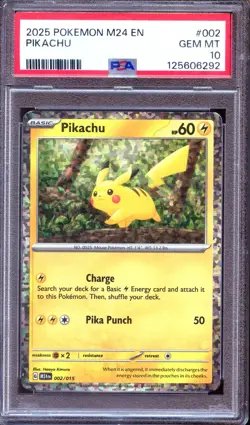 PSA 10 Pikachu 002/015 2025 McDonald's Holo Promo Pokemon - Image 1