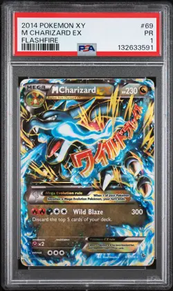 2014 Pokemon XY Flashfire PSA 1 M Charizard EX Mega Holo #69 FRESH CASE SLAB - Image 1
