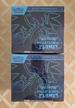 Lot of 2 - Pokemon Mega Evolution Phantasmal Flames Elite Trainer Box ETB Sealed - Image 1