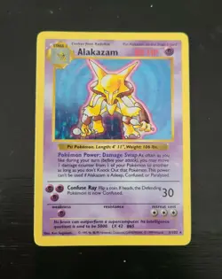 Pokemon TCG Alakazam Base Set 1/102 Holo Shadowless Holo Rare - Image 2