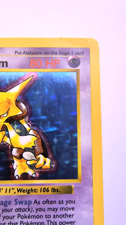 Pokemon Alakazam TCG Base Set Holo Shadowless 1/102 MP Condition - Image 3