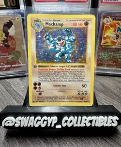 ◓Machamp 8/102 Base 1999 - Pokemon TCG SHADOWLESS 1st Edition Holo Rare*HP◓ - Image 1