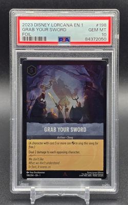 2023 Disney Lorcana First Chapter Grab Your Sword Foil #198 PSA 10 GEM MT - Image 1