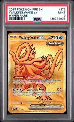 PSA 9 2025 POKEMON PRE EN-PRISMATIC EVOLUTIONS HYPER RARE #178 WALKING WAKE EX - Image 1