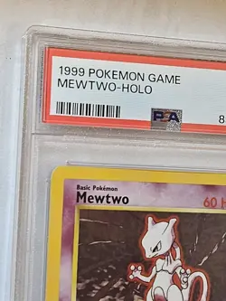 1999 POKEMON BASE SET UNLIMITED 10 MEWTWO HOLO PSA 7 Graded Pokemon Card Vintage - Image 3