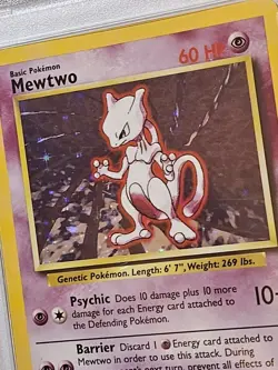 1999 POKEMON BASE SET UNLIMITED 10 MEWTWO HOLO PSA 7 Graded Pokemon Card Vintage - Image 5