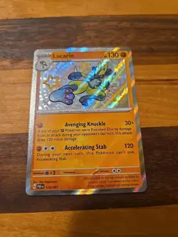 💥 Lucario - # 174/091 Pokemon TCG SV: Paldean Fates Baby Shiny Rare Holo 2024 - Image 1