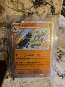 💥 Lucario - # 174/091 Pokemon TCG SV: Paldean Fates Baby Shiny Rare Holo 2024 - Image 2