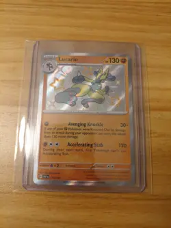 Pokemon SV Paldean Fates Lucario Shiny Rare Holo Card 174/091 NM Condition - Image 1