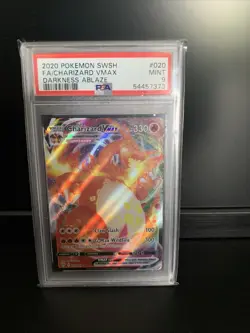 PSA 9 Mint Charizard VMAX 020/189 Darkness Ablaze Holo Full Art Pokemon TCG RARE - Image 1