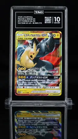 TAG 10 GEM MINT JAPANESE POKEMON 2019 Pikachu & Zekrom GX 041/173 SM12a NR - Image 1