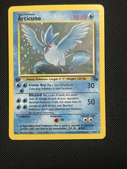 Pokemon TCG 1st Edition Articuno 2/62 Fossil Holo Pokemon Card - Image 1