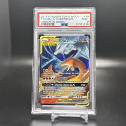 PSA 9 MINT Reshiram & Charizard GX 20/214 Pokemon Unbroken Bonds - Image 1