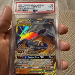 PSA 9 MINT Reshiram & Charizard GX 20/214 Pokemon Unbroken Bonds - Image 2