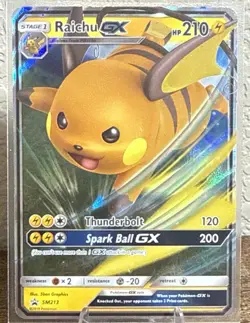 Pokemon TCG Raichu GX SM Black Star Promo SM213 Holo Promo - Image 1