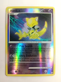Pokemon TCG Abra 69/123 Reverse Holo Common LV.8 Mysterious Treasures MT 2007 - Image 2