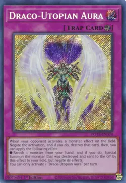Yugioh! LP Draco-Utopian Aura - POTE-EN079 - Secret Rare - 1st Edition Lightly P - Image 1