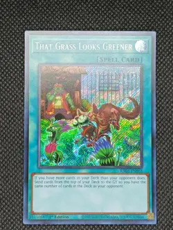 YuGiOh! - That Grass Looks Greener RA03-EN063 Secret Rare 1st Edition Near Mint - Image 1