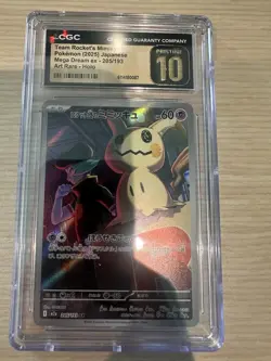 Team Rocket's Mimikyu 205/193 AR Pokemon Japanese Mega Dream ex CGC 10 Pristine - Image 1