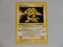 1999 Pokemon Game Base Set 1st Edition Shadowless #20 Electabuzz - Image 1