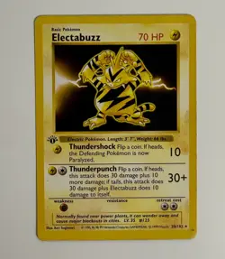 1999 WOTC POKEMON GAME BASE SET 1ST EDITION ELECTABUZZ 20/102 NON-HOLO RARE MP - Image 3