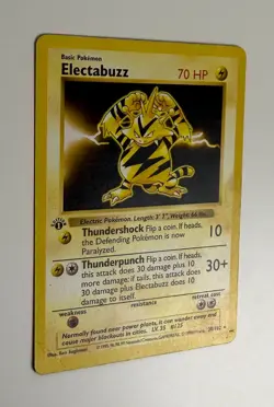 1999 WOTC POKEMON GAME BASE SET 1ST EDITION ELECTABUZZ 20/102 NON-HOLO RARE MP - Image 4