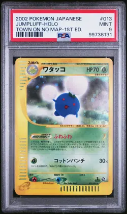 2002 POKEMON JPN THE TOWN ON NO MAP 1ST ED #013 JUMPLUFF-HOLO PSA 9 - Image 1