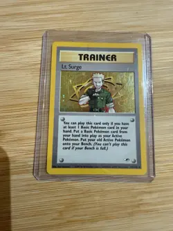 Pokemon TCG Lt. Surge 017/132 Gym Heroes Trainer Holo Rare LP - Image 1