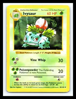 💥 Ivysaur # 30/102 | Base Set | SHADOWLESS | Vintage Pokemon 1999 TCG | - Image 1