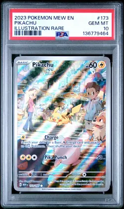 2023 Pokemon Scarlet and Violet 151 Pikachu Illustration Rare PSA 10 #173/165 - Image 1
