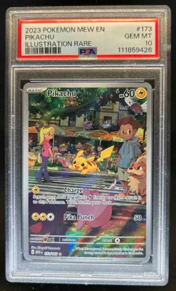 2023 Pokemon SV 151 MEW EN Pikachu Illustration Rare #173/165 PSA 10 - Image 1