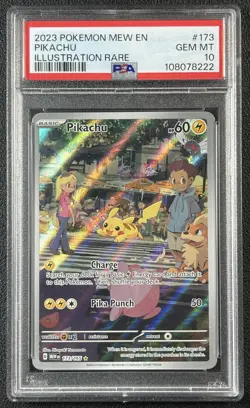 PIKACHU PSA 10 2023 POKEMON SV 151 MEW EN #173/165 ILLUSTRATION RARE IR GEM 8222 - Image 1