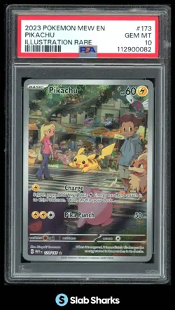 2023 POKEMON SV 151 - MEW EN #173/165 PIKACHU ILLUSTRATION RARE PSA 10 - Image 1