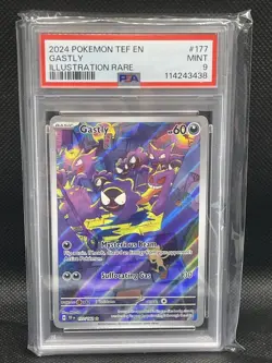 Pokemon Gastly SV05: Temporal Forces 177/162 2024 Holo Illustration Rare PSA 9 - Image 1