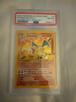 PSA 8 Charizard Celebrations Classic Base Set NM MINT 4/102 #4 HOLO Pokemon - Image 1