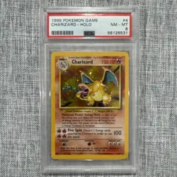 Pokemon Base Set Holo Rare Charizard 4/102 PSA 8 NM-MT - Image 1