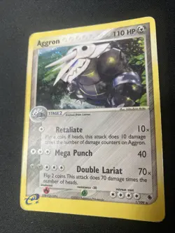 Pokemon TCG Aggron Holo Rare Card 1/109 Ruby & Sapphire MP Condition - Image 1